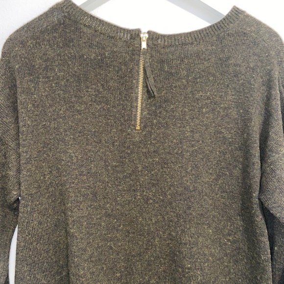 Dark Olive Green Wool Sweater - Picture 2 of 3